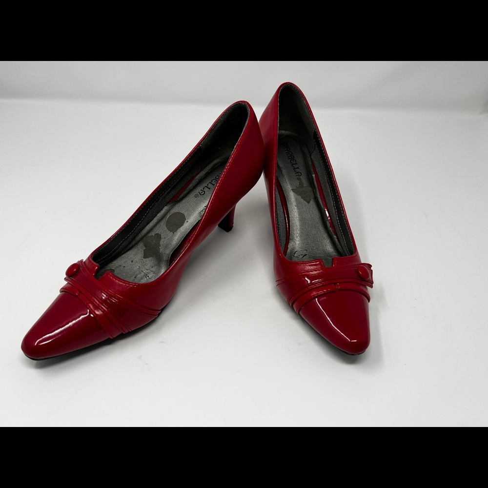 Marbella red vintage kitten heels